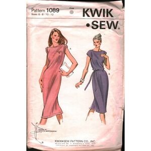 Vintage Kwik Sew 1089 Misses T-Shirt Dress Sewing Pattern Size 6-12 Kerstin M